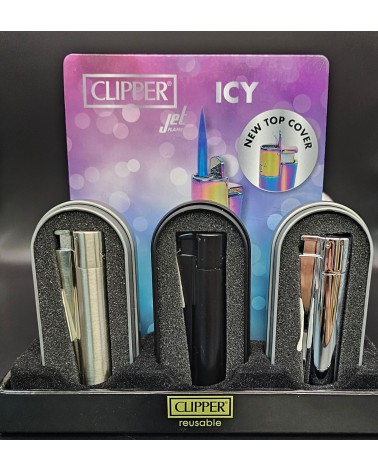 CLIPPER METAL JET FLAME SILVER