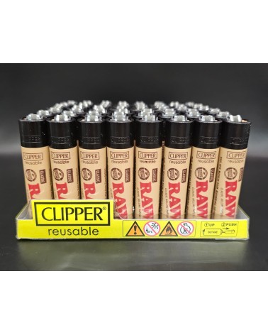 Encendedor Clipper Cp11 Raw Beige Logo Rojo 23