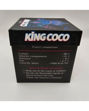 CARBÓN NATURAL KING COCO 1KG 26MM